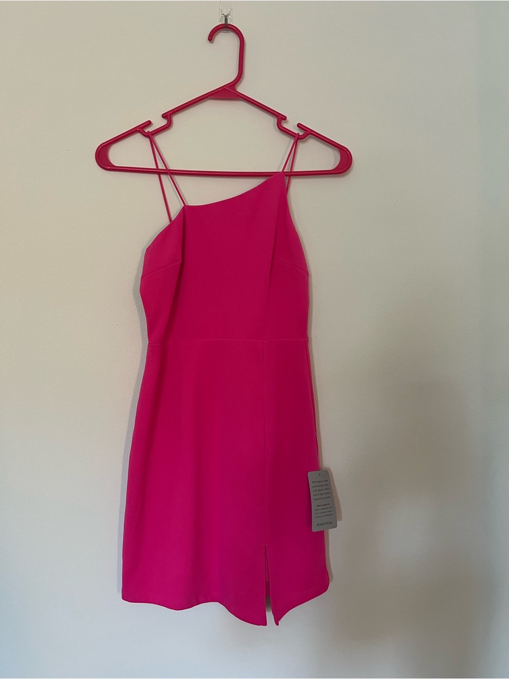 Asymmetric Neck Mini Dress - Women